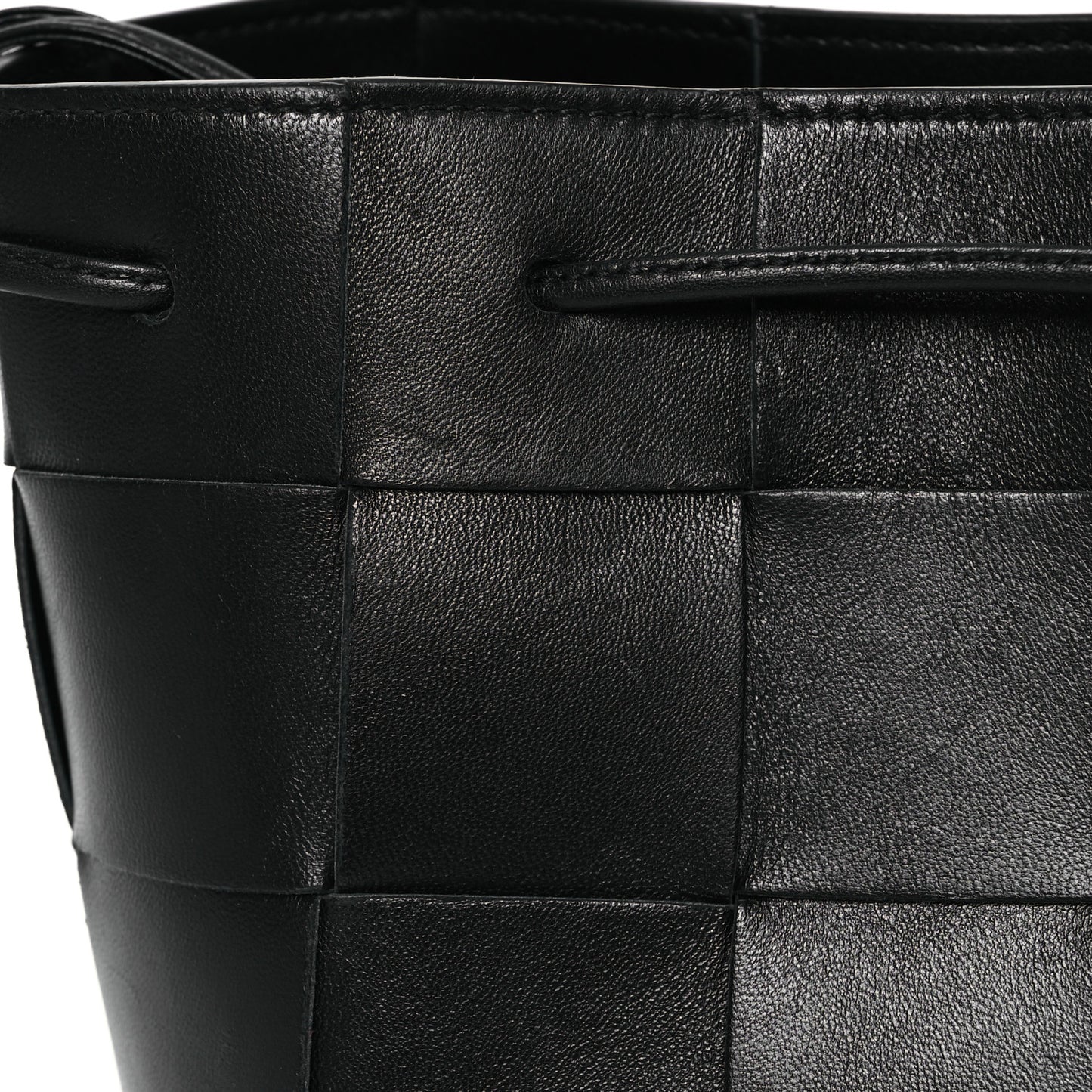 Nappa Maxi Intrecciato Small Cassette Bucket Bag Black