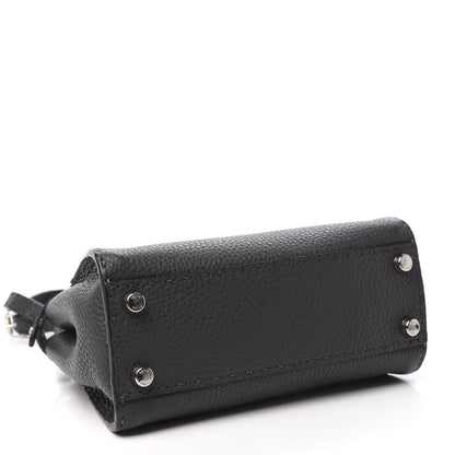 Fendi Cuoio Romano Selleria Bi-Color Mini Peekaboo Iconic Satchel Asfalto Latte 4 of 10