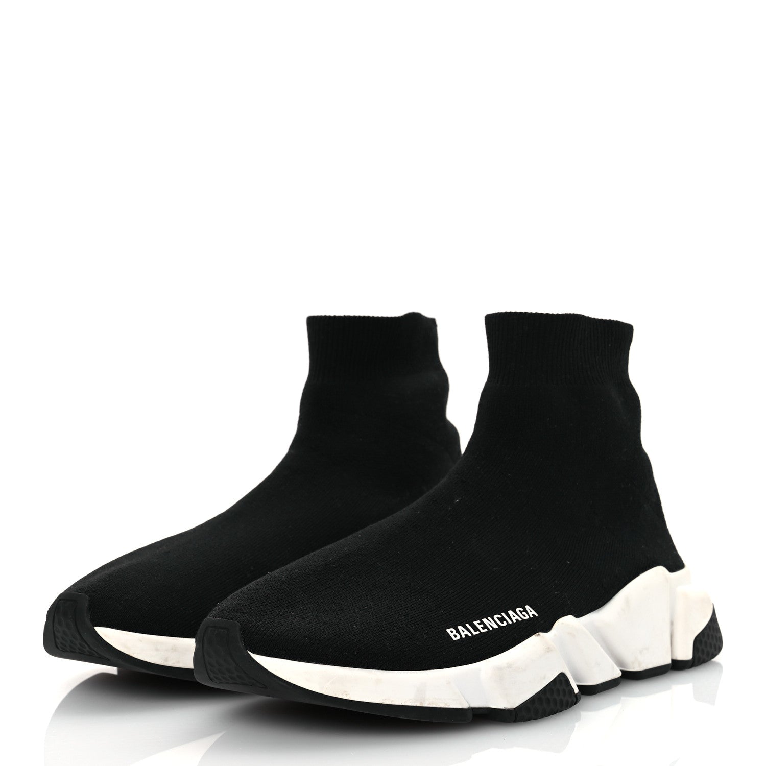 Balenciaga Technical 3D Recycled Knit Bi-Color Sole Womens Speed 2.0 Sneakers 40 Black White 4 of 12