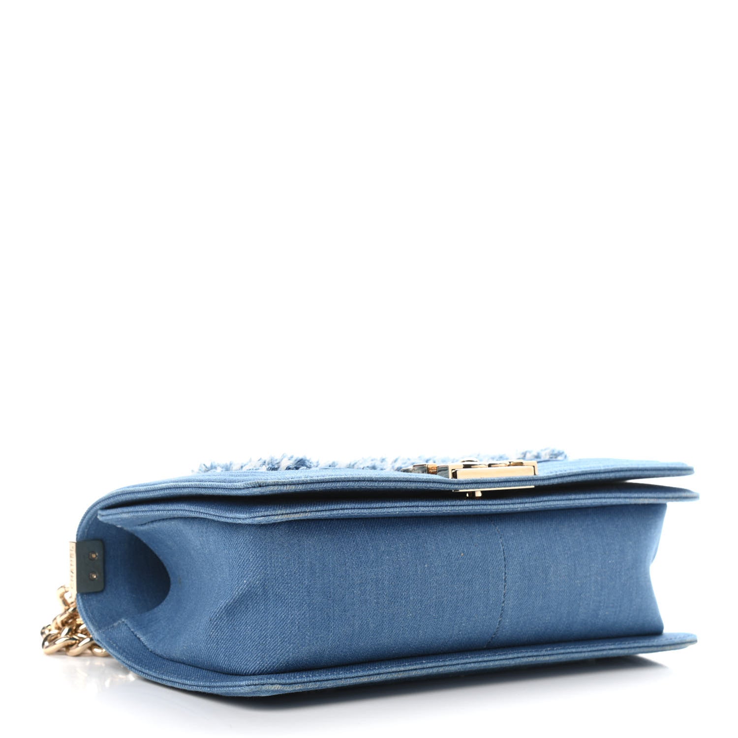 Chanel Denim Pleated Medium Boy Flap Light Blue 4 of 10