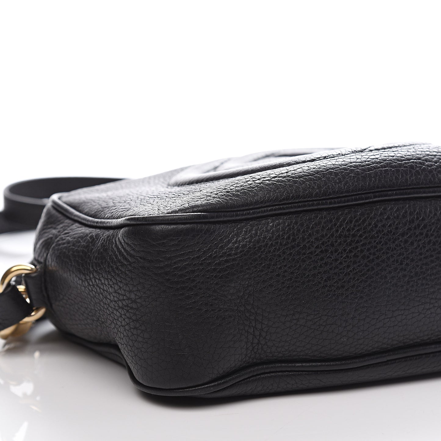 Pebbled Calfskin Small Soho Disco Bag Black