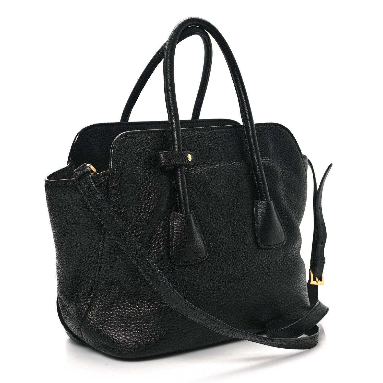Prada Vitello Daino Shopping Tote Black 3 of 10