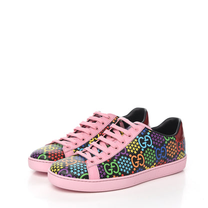 Gucci GG Supreme Monogram Psychedelic Womens Ace Sneakers 39 Black Multicolor Sugar Pink 3 of 9
