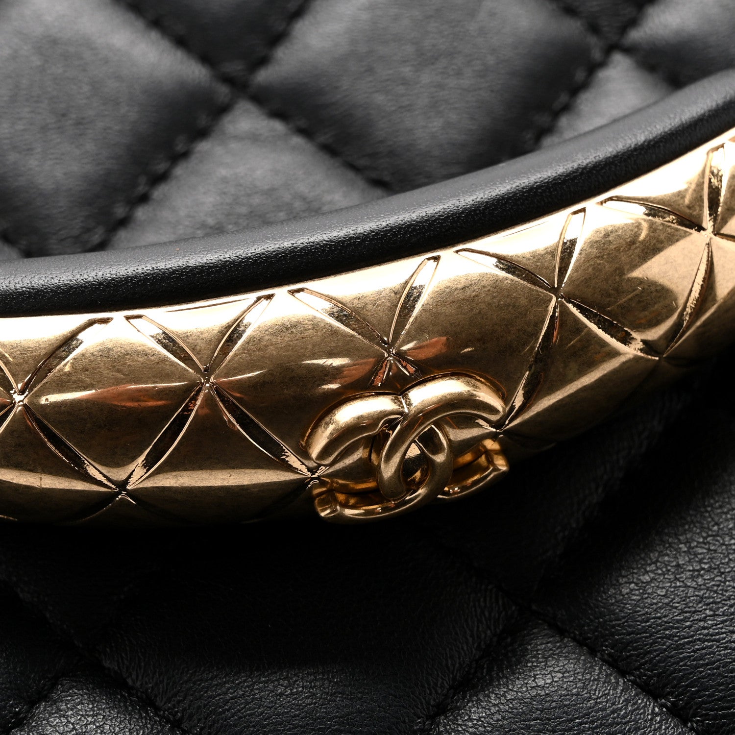 Chanel Lambskin Quilted Mini Quilted Handle Crush Flap Black 11 of 13