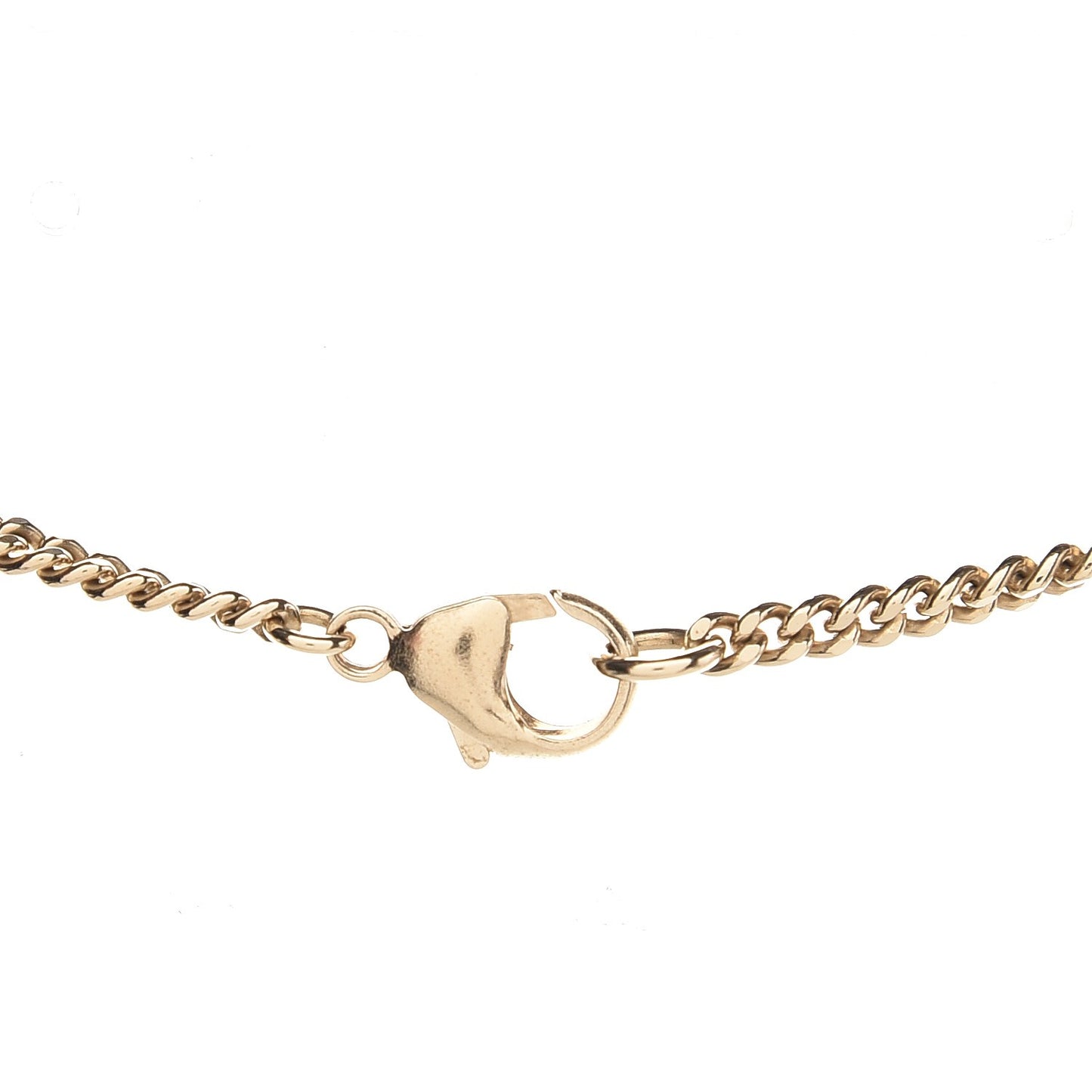 Enamel CC Bow Necklace Gold Black