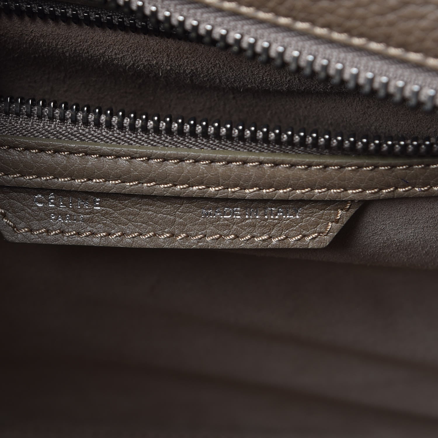 Celine Drummed Calfskin Micro Luggage Souris 7 of 11