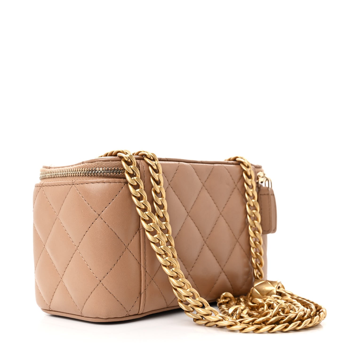 Chanel Lambskin Quilted Small Pillow Crush Vanity Case With Chain Beige 3 of 12