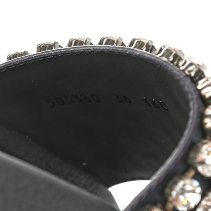 Gucci Calfskin Crystal Embellished Web Slide Sandals 36 Blue Red 7 of 7