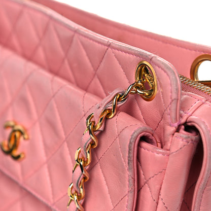 Chanel Lambskin Quilted Pocket Flap Shoulder Bag Pink 40 of 43