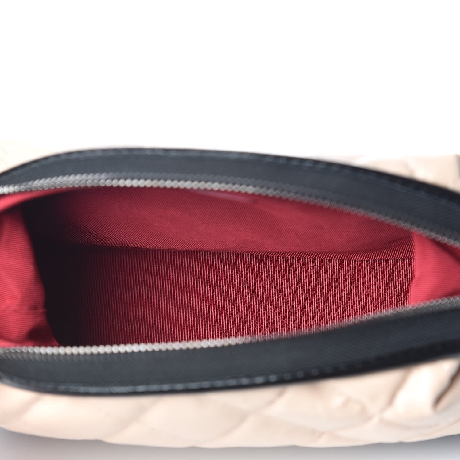Chanel Aged Calfskin Quilted Gabrielle Cosmetic Case Beige Black 7 of 10