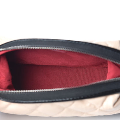 Chanel Aged Calfskin Quilted Gabrielle Cosmetic Case Beige Black 7 of 10