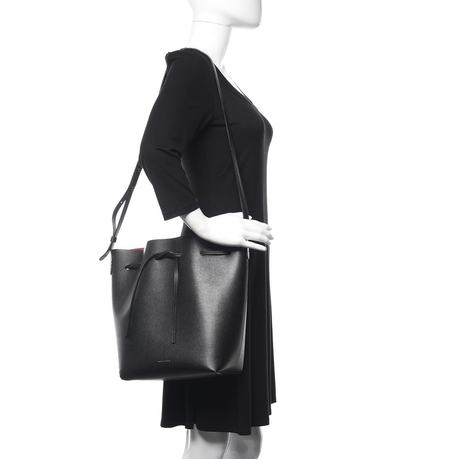 Mansur Gavriel Saffiano Bucket Bag Black Flamma 2 of 12