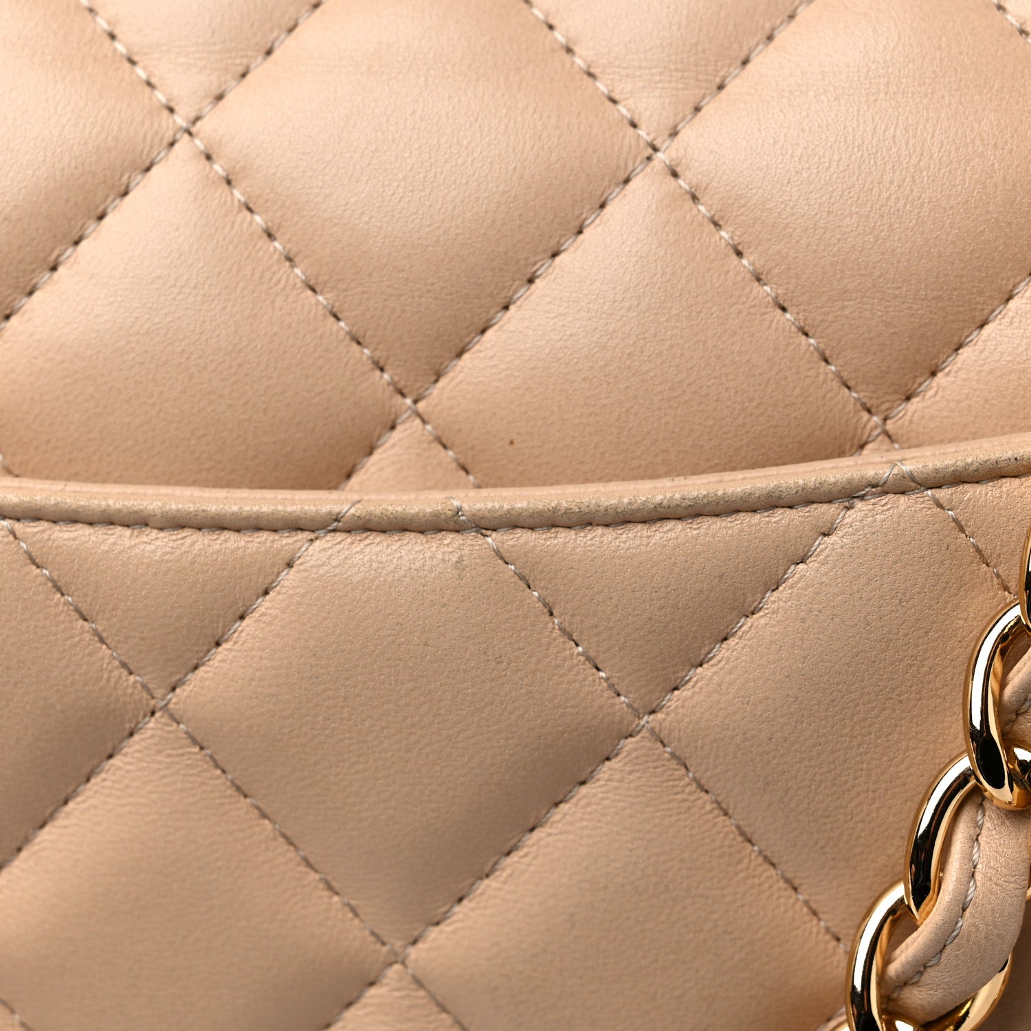 Chanel Lambskin Quilted Jumbo Double Flap Beige 10 of 10