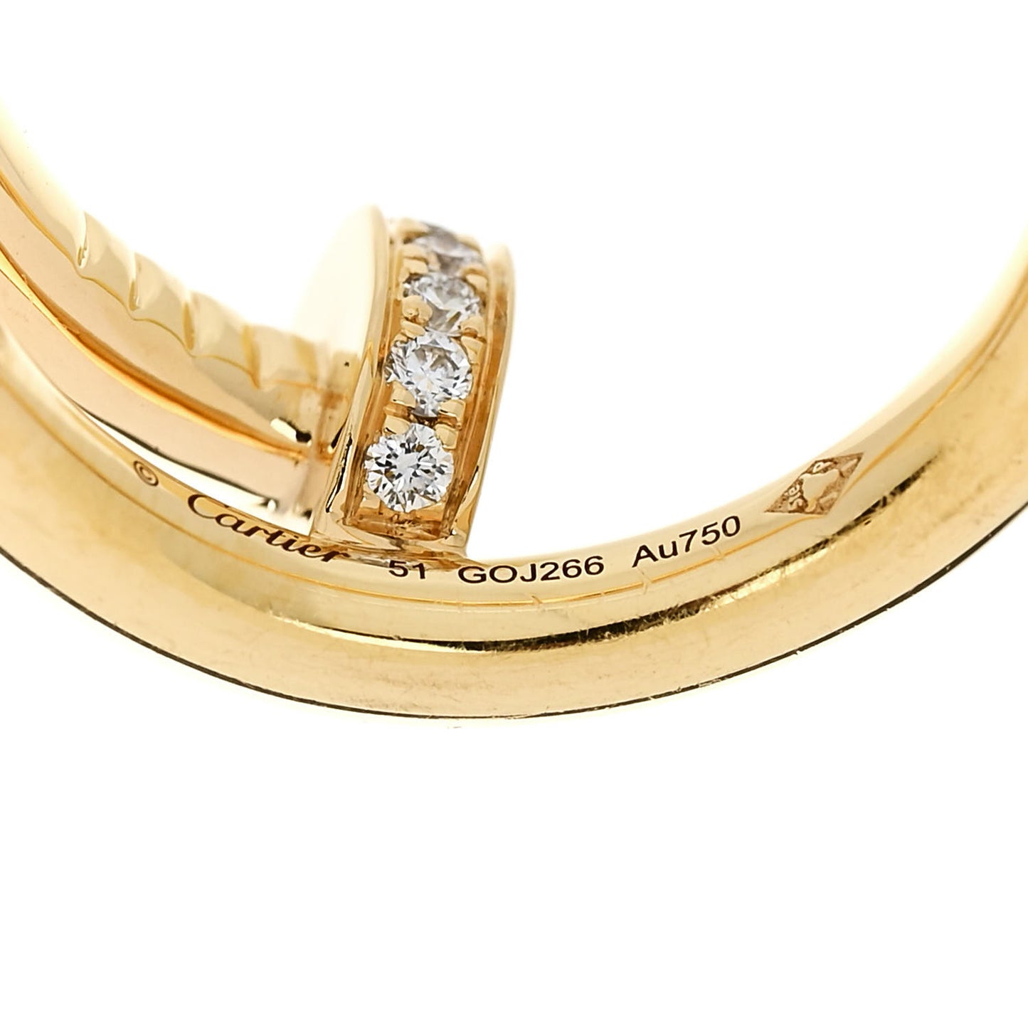 18K Yellow Gold Diamond Juste Un Clou Ring 51 5.75