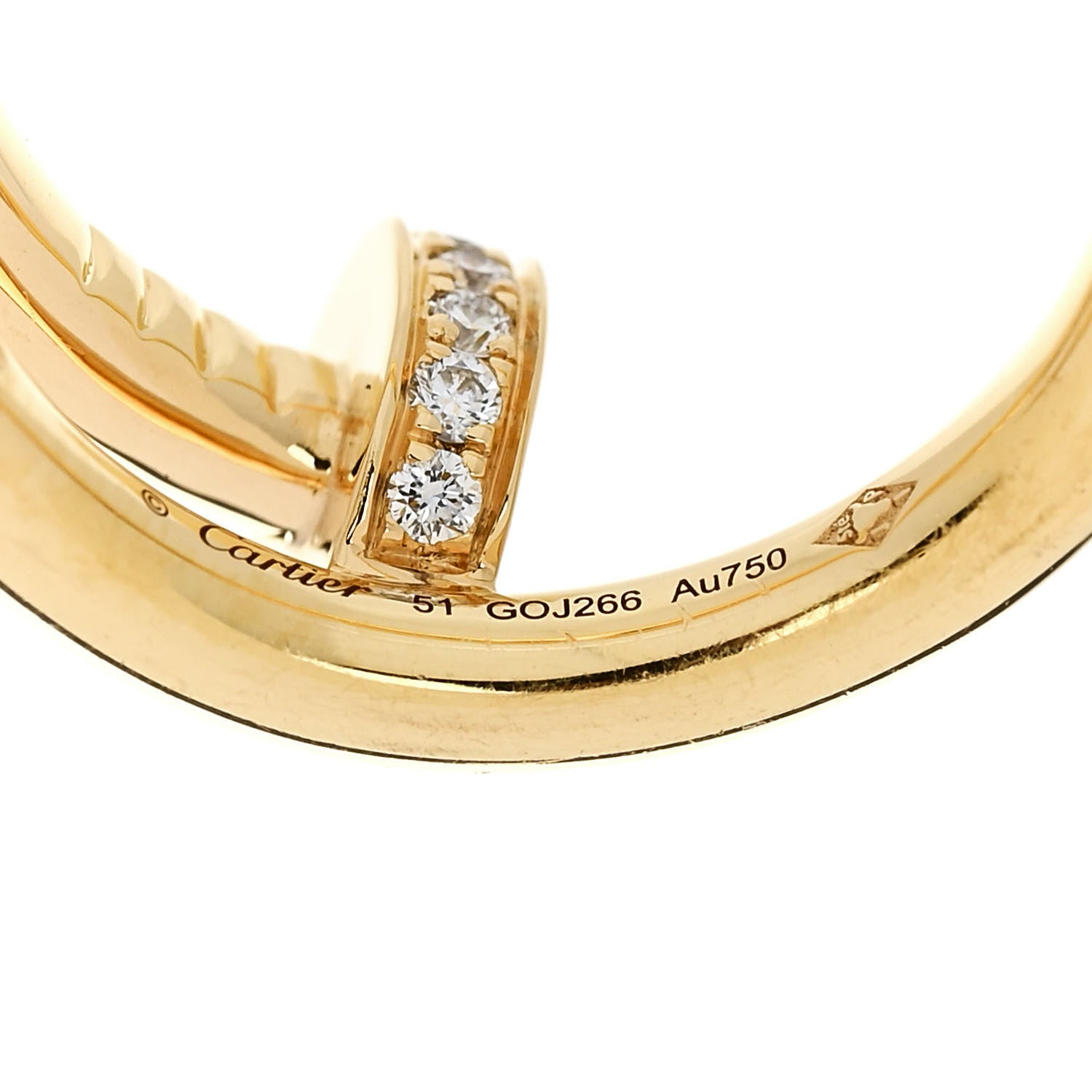 Cartier 18K Yellow Gold Diamond Juste Un Clou Ring 51 5.75 4 of 4