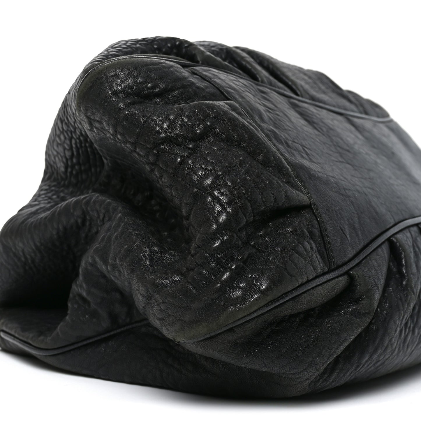 Crinkled Lambskin Mia Tote Black