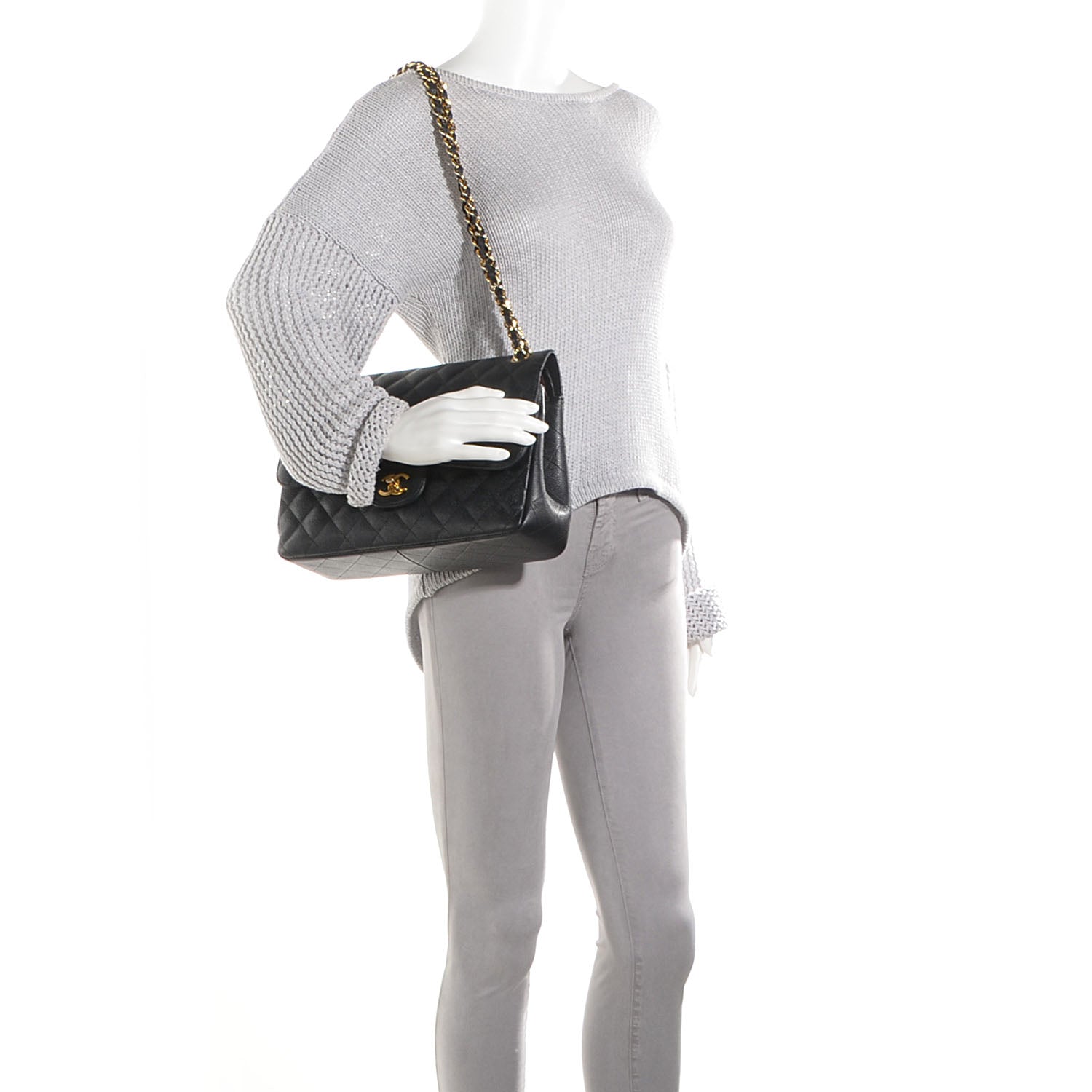 Chanel Caviar Quilted Jumbo Double Flap Black 5 of 20