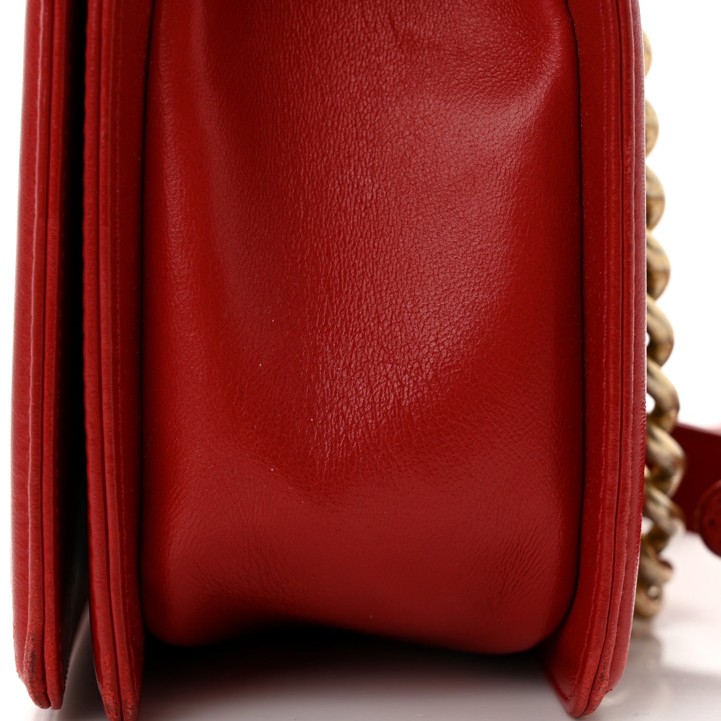 Lambskin Quilted Medium Boy Flap Red