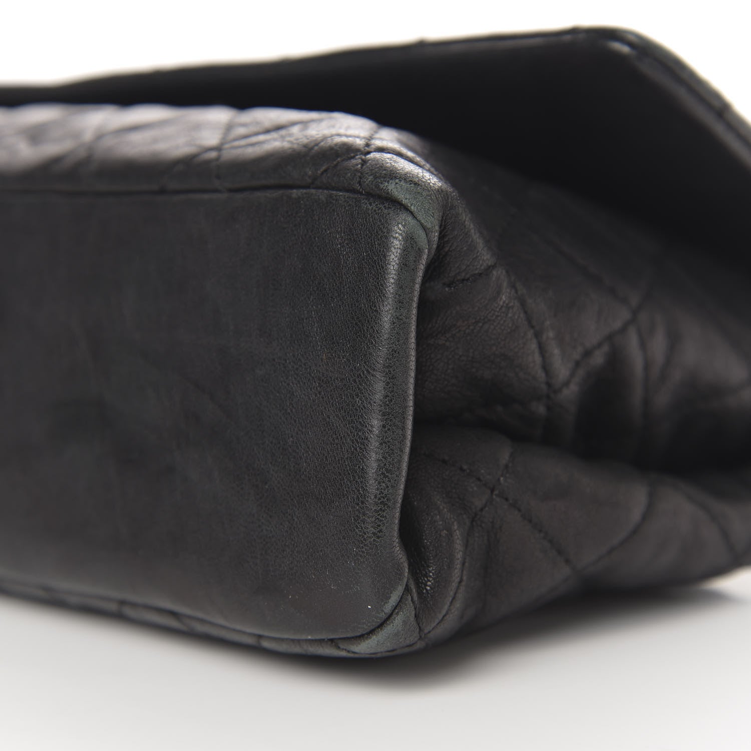 Chanel Crumpled Lambskin Quilted Medium Single Flap Black 11 of 13