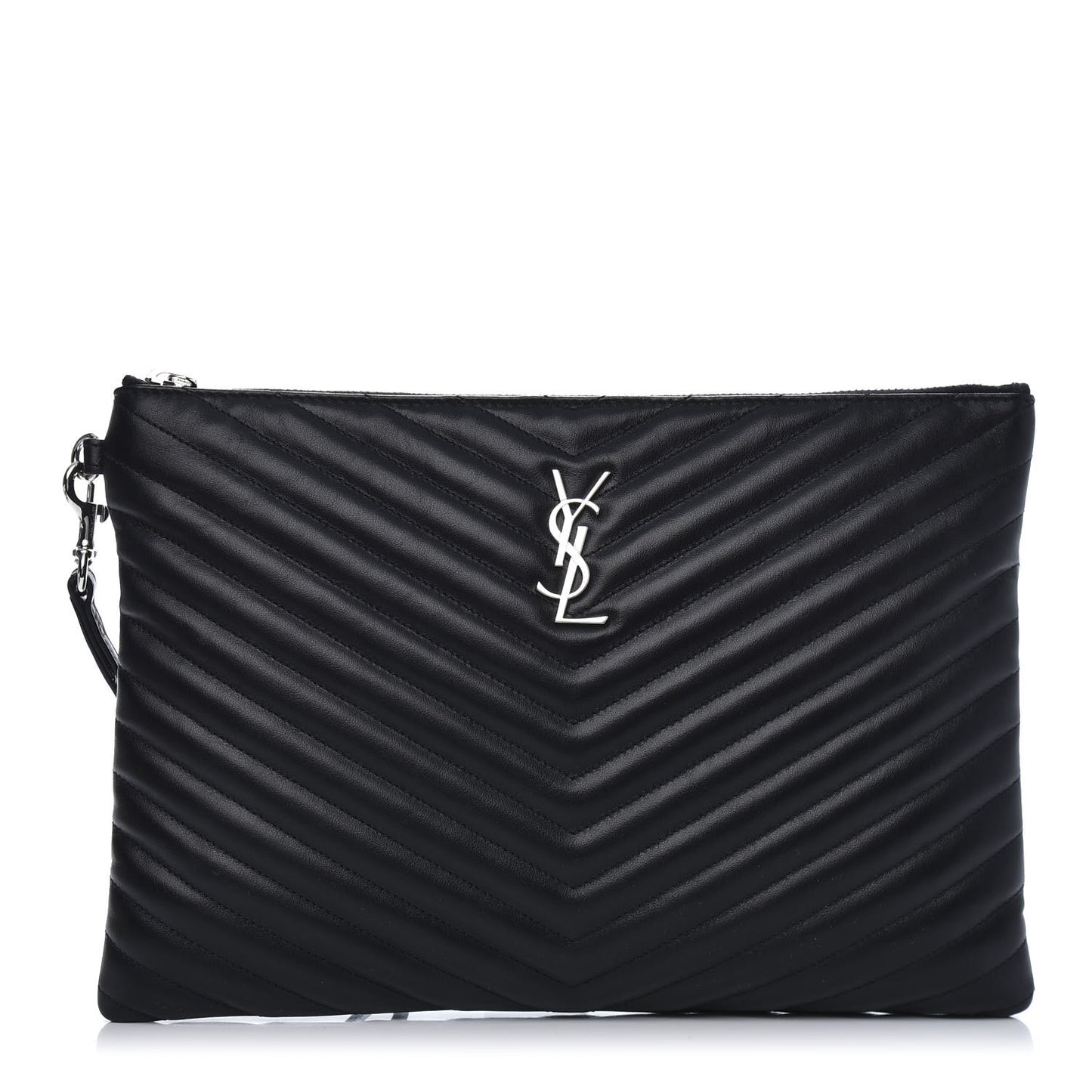 Calfskin Matelasse Monogram Cassandre Tablet Pouch Black