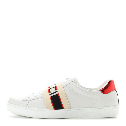Gucci Calfskin Stripe Mens New Ace Sneakers 12 White Ecru Red Flame 1 of 11