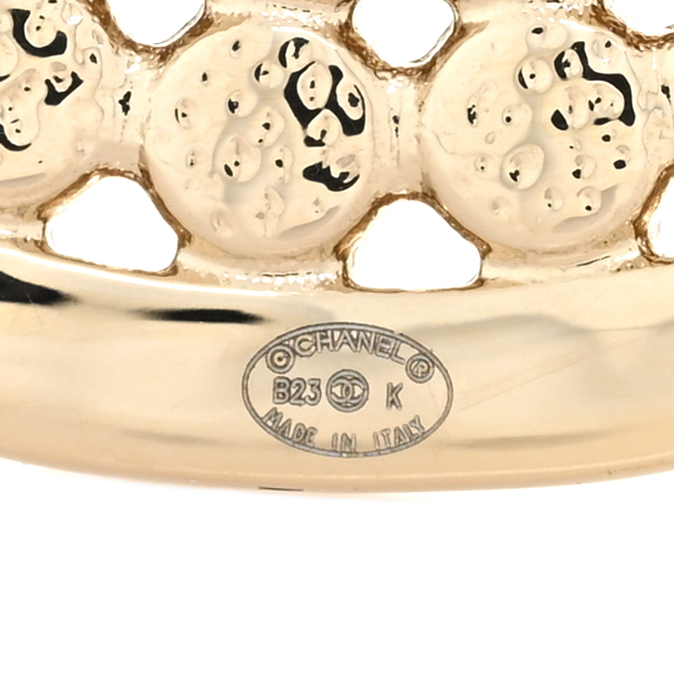 Chanel Metal Crystal CC Brooch Gold Black 3 of 3