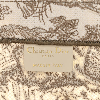 Christian Dior Canvas Embroidered Medium Dioriviera Toile De Jouy Book Tote Beige 6 of 10