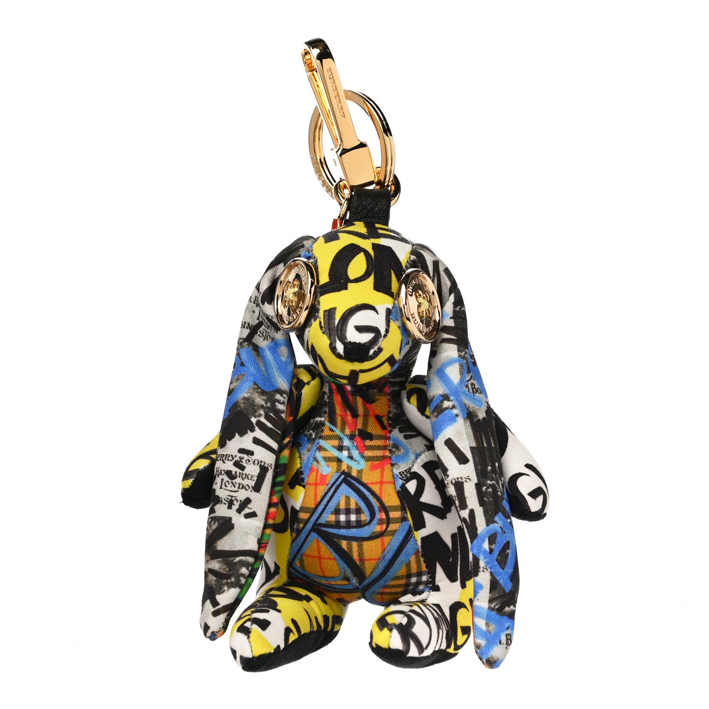 Cotton Graffiti Print Vera The Hare Bag Charm Yellow Multi
