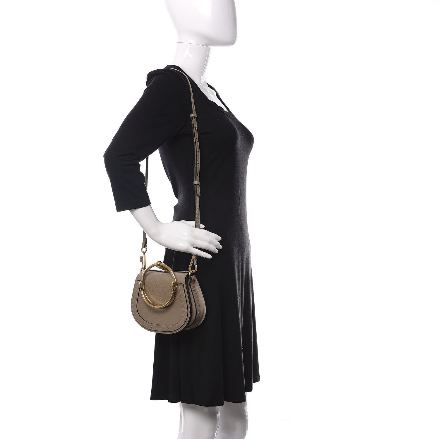 Chloe Calfskin Suede Small Nile Bracelet Bag Motty Grey 2 of 10