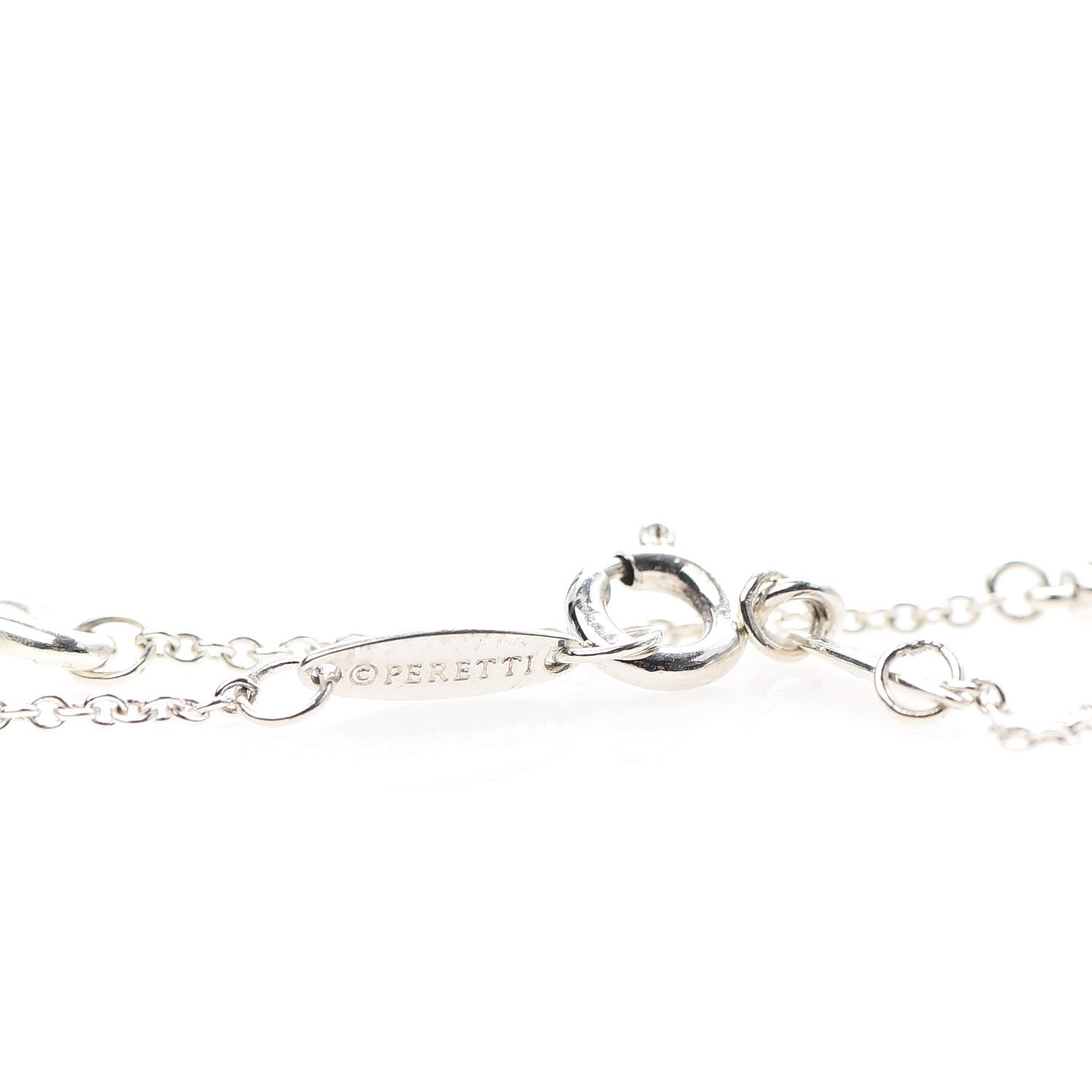 Tiffany Sterling Silver Diamond Elsa Peretti Diamonds by the Yard Open Heart Bracelet 6 of 8