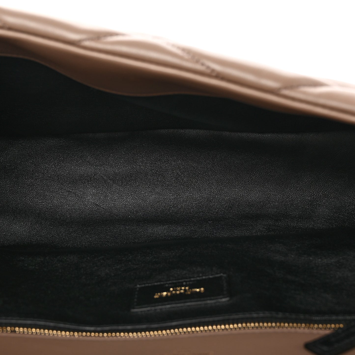 Lambskin Quilted Sade Puffer Envelope Clutch Dark Beige