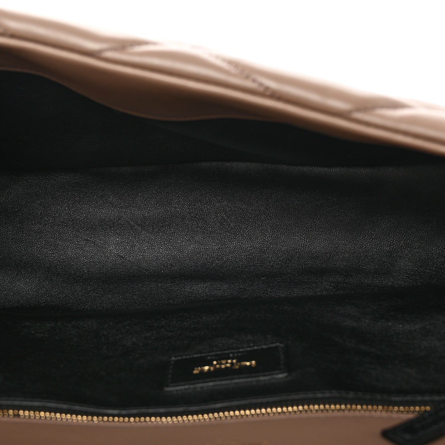 Saint Laurent Lambskin Quilted Sade Puffer Envelope Clutch Dark Beige 5 of 7