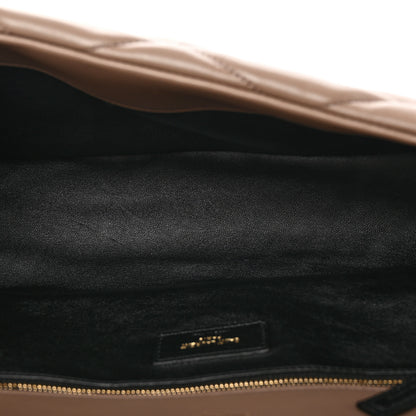 Saint Laurent Lambskin Quilted Sade Puffer Envelope Clutch Dark Beige 5 of 7