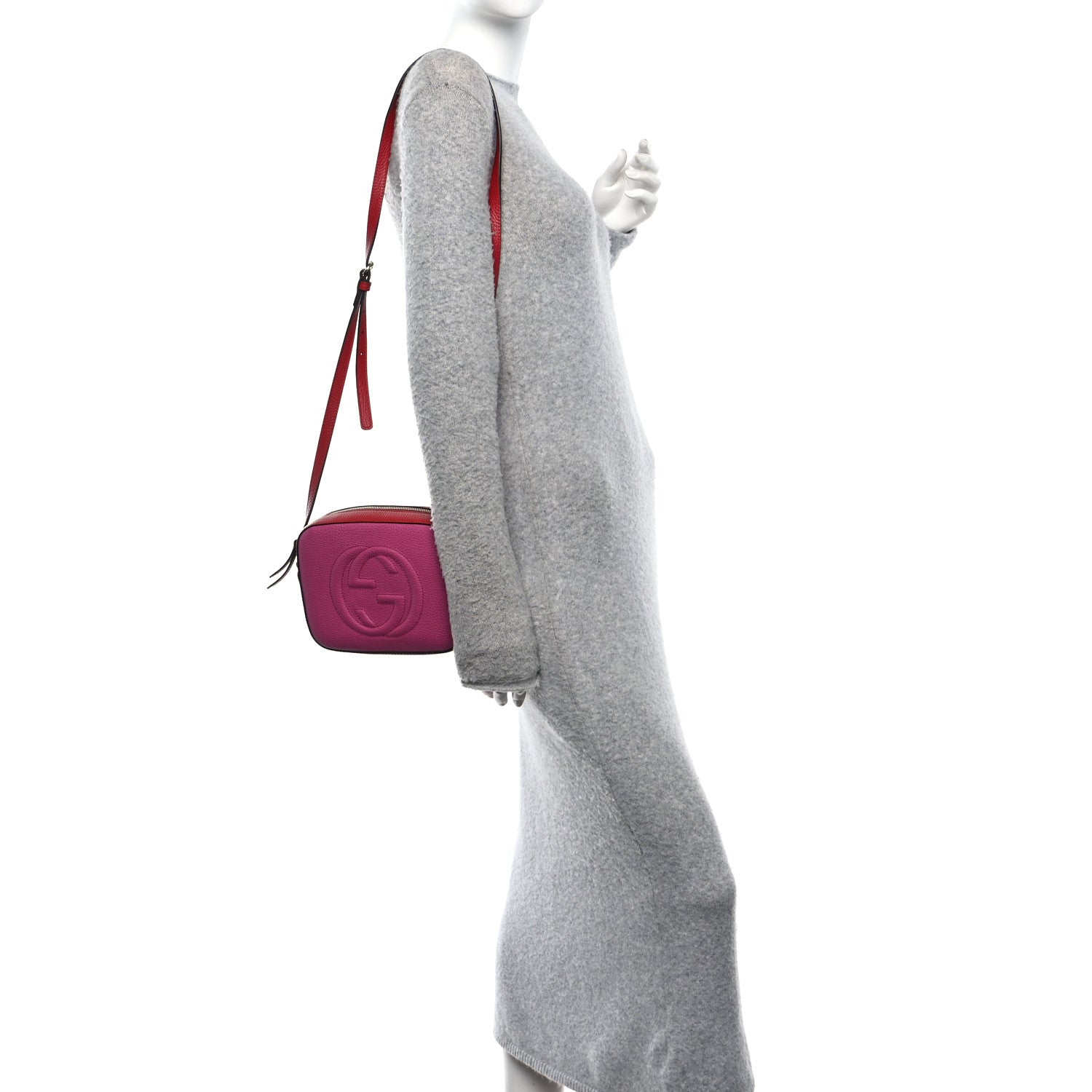 Gucci Dollar Calfskin Bi-Color Small Soho Disco Bag New Rosette Hibiscus Red 2 of 11