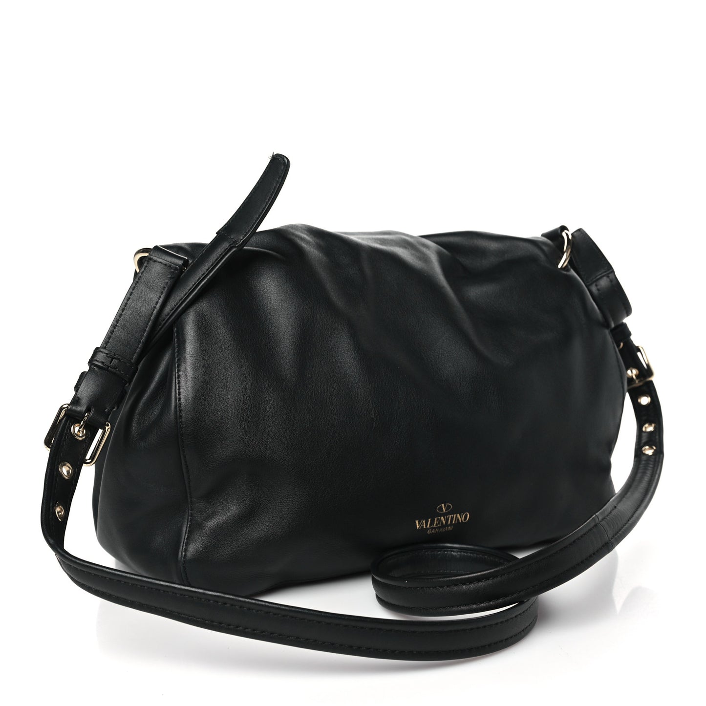 Smooth Calfskin Bloomy Crossbody Bag Black