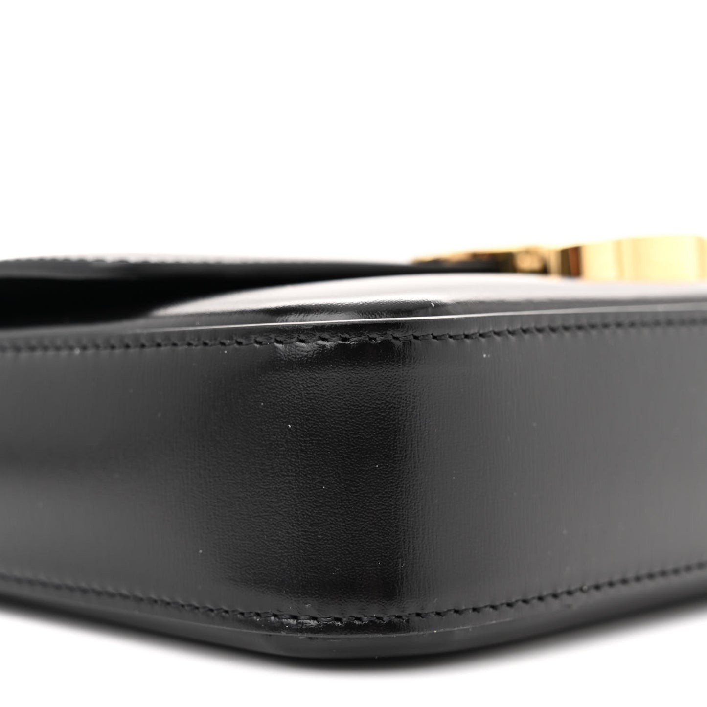 Shiny Calfskin Triomphe Chain Shoulder Bag Black