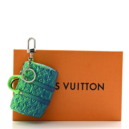 Louis Vuitton Taurillon Illusion Mini Keepall Earphones Pouch Bleu Vert 6 of 6
