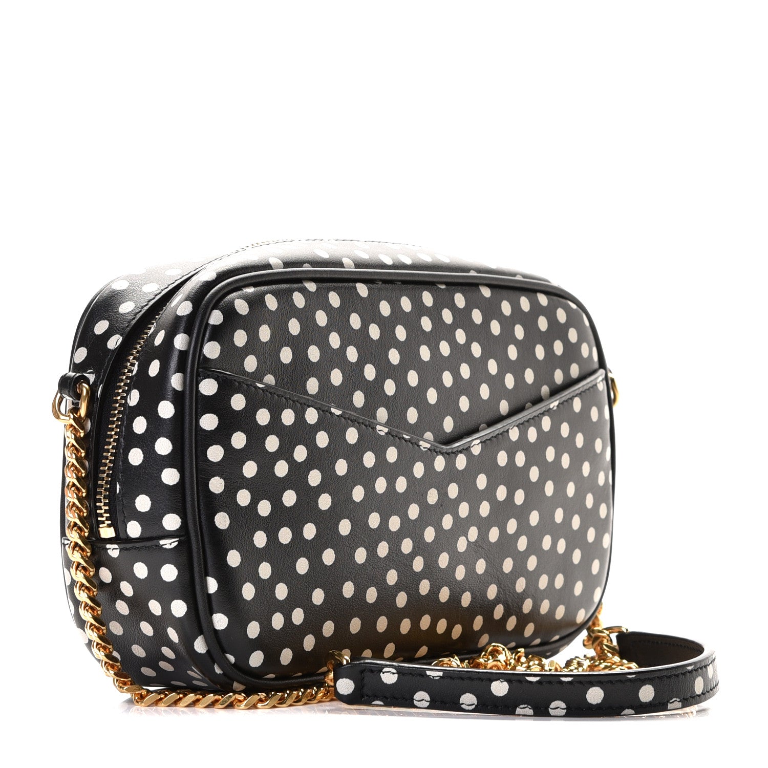 Saint Laurent Calfskin Printed Polka Dot Mini Lou Camera Bag Black Crema Soft 3 of 8