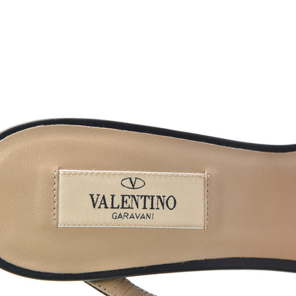 Valentino Garavani Pebbled Calfskin Rockstud Cross Strap 50mm Mules 38 Black 8 of 10