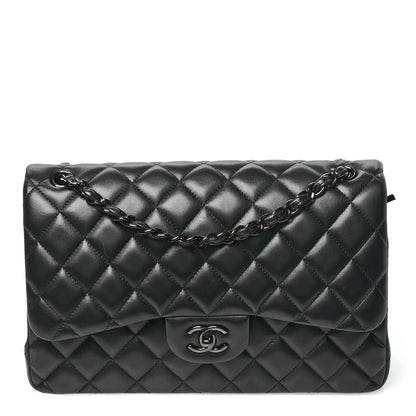 Chanel Lambskin Quilted Jumbo Double Flap So Black 1 of 10