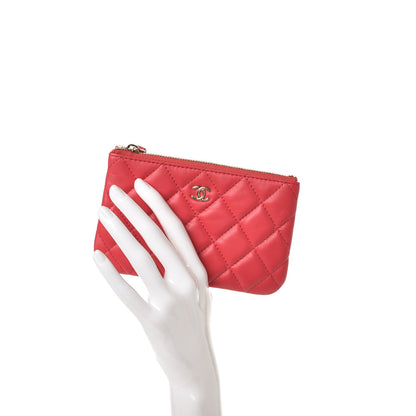 Chanel Lambskin Quilted Small Cosmetic Case Light Red 2 of 8