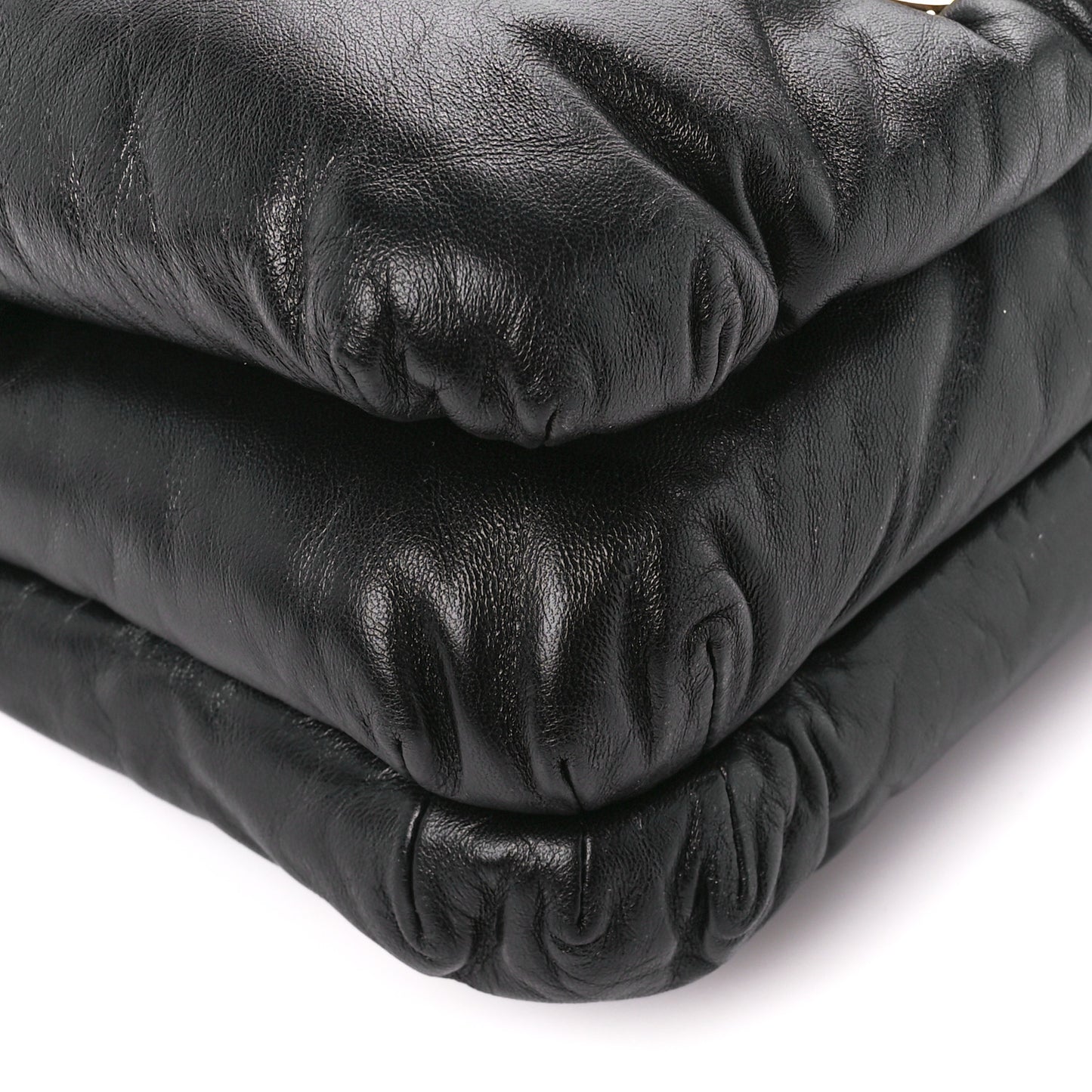 Lambskin Small Goya Puffer Bag Black