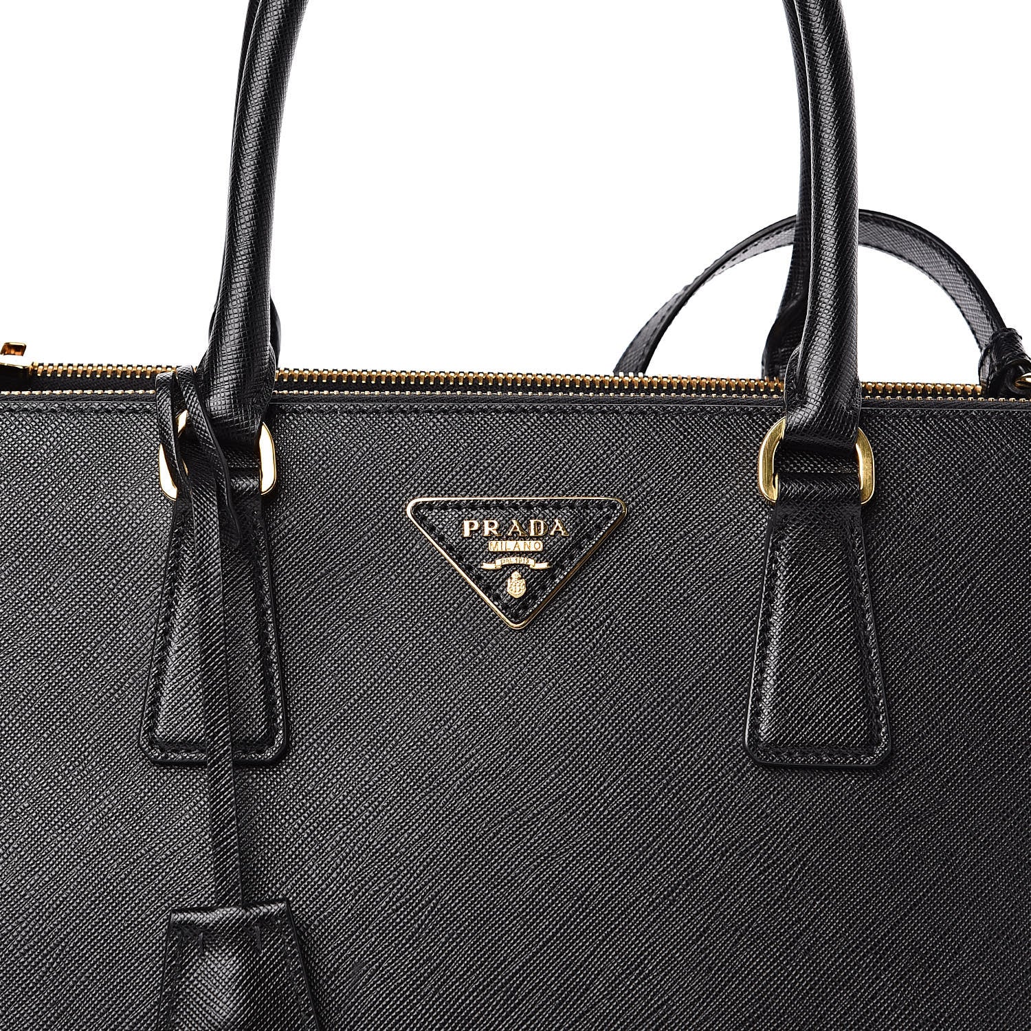 Prada Saffiano Medium Galleria Double Zip Tote Black 9 of 9