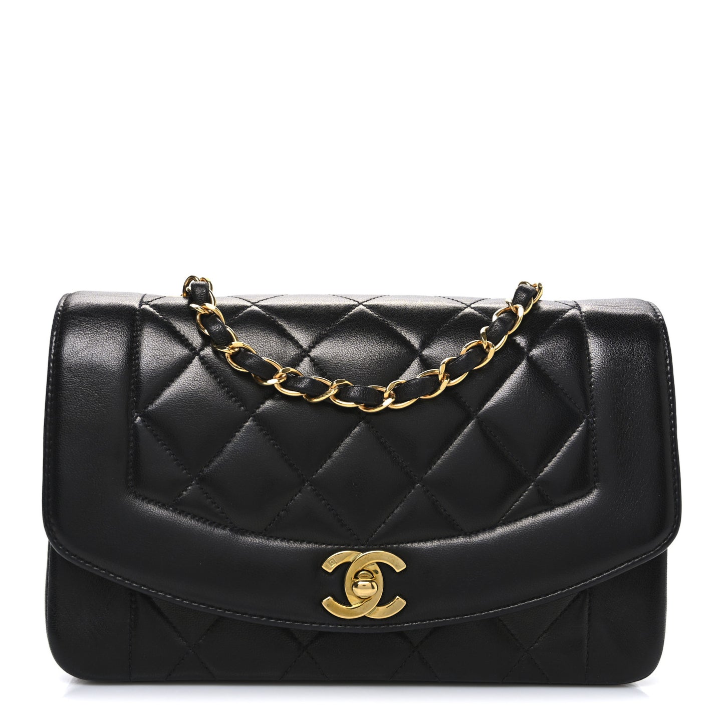 Lambskin Quilted Small Single Flap Black