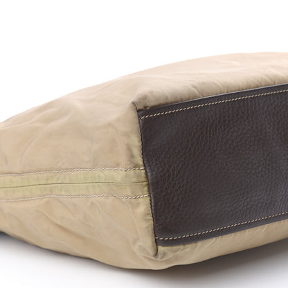 Prada Nylon Tessuto Vitello Daino Hobo Cammello Caffe 7 of 18