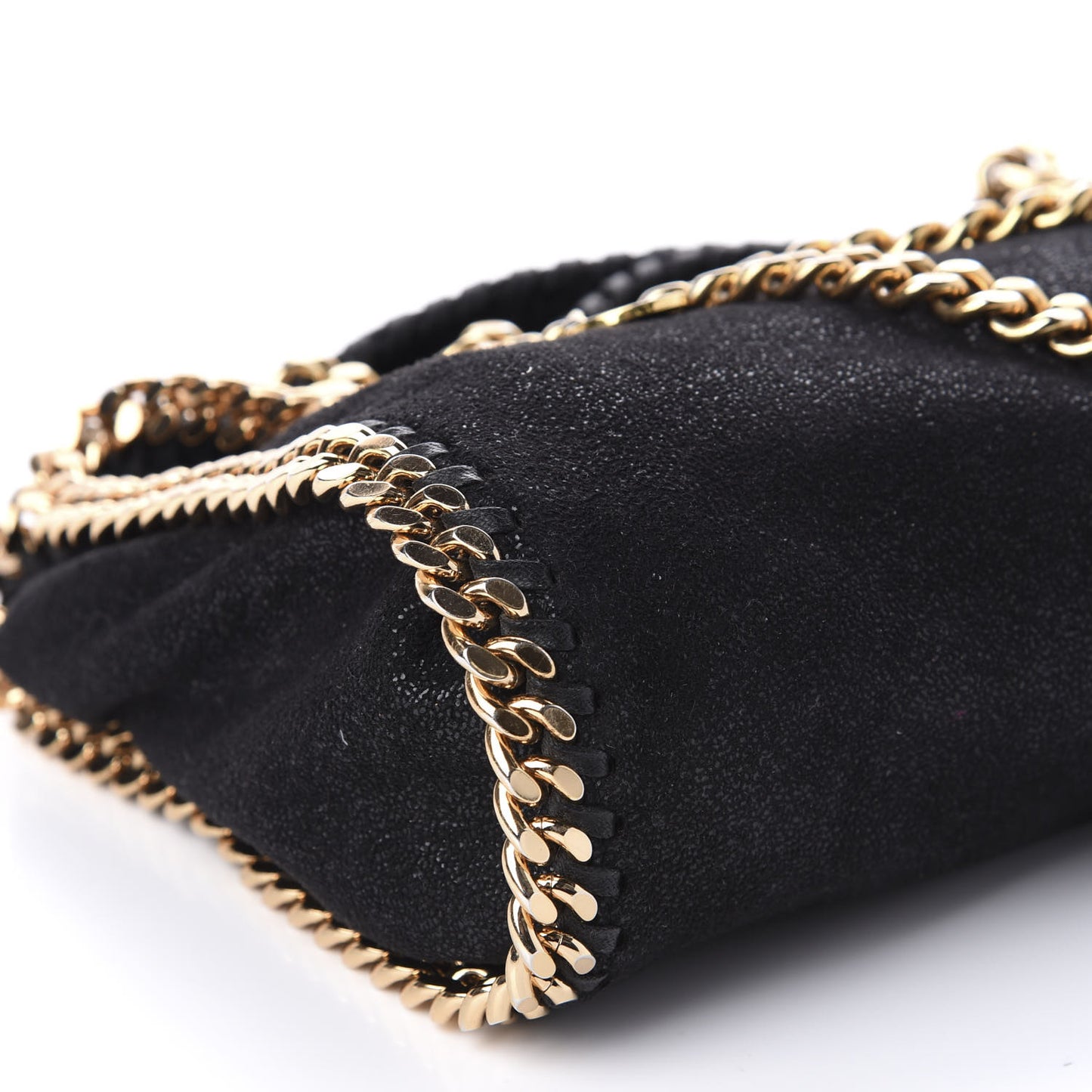 Shaggy Deer Mini Falabella Fold Over Tote Black