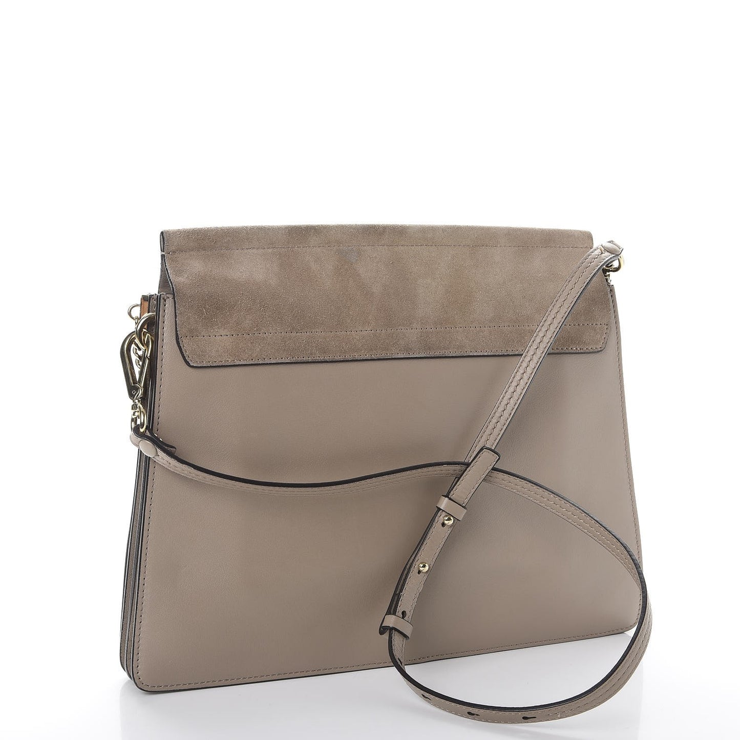 Calfskin Suede Medium Faye Shoulder Bag Motty Grey