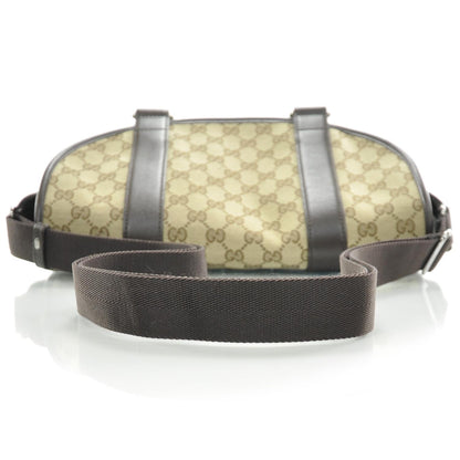 Gucci Monogram Medium Double Buckle Flap Messenger Bag Beige Dark Brown 5 of 9