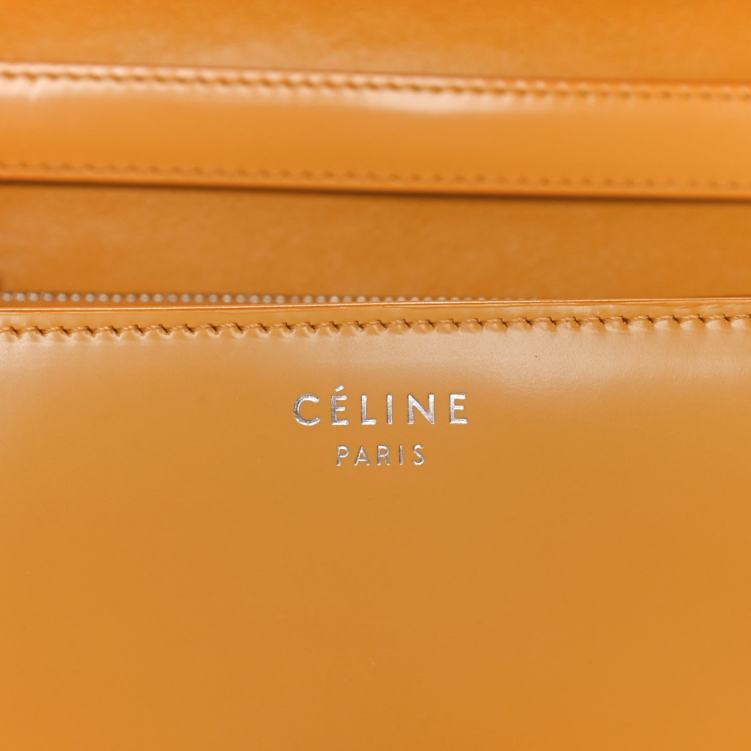 Celine Spazzolato Calfskin Medium Classic Box Flap Bag Daffodil 8 of 14