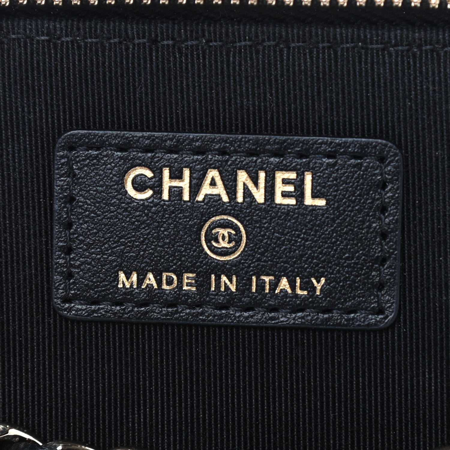 Chanel Lambskin Camellia Embossed Small Vanity Case With Chain Black 6 of 9